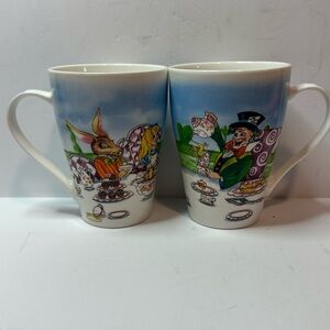 Paul Cardew Alice in Wonderland tea coffee cup mug PAIR